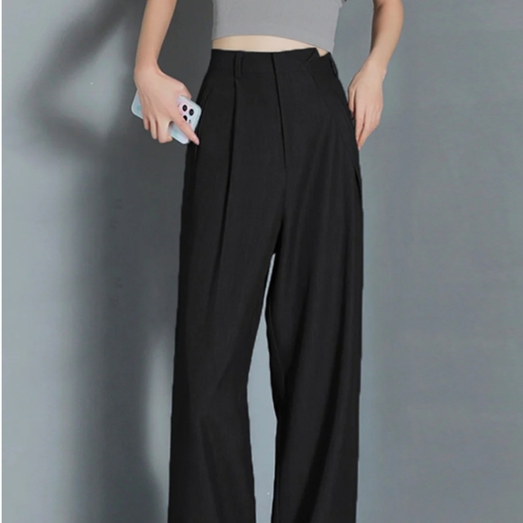 NWT Aha Selected - Irregular Waist Wide-leg suit trouser pant - Picture 2 of 5